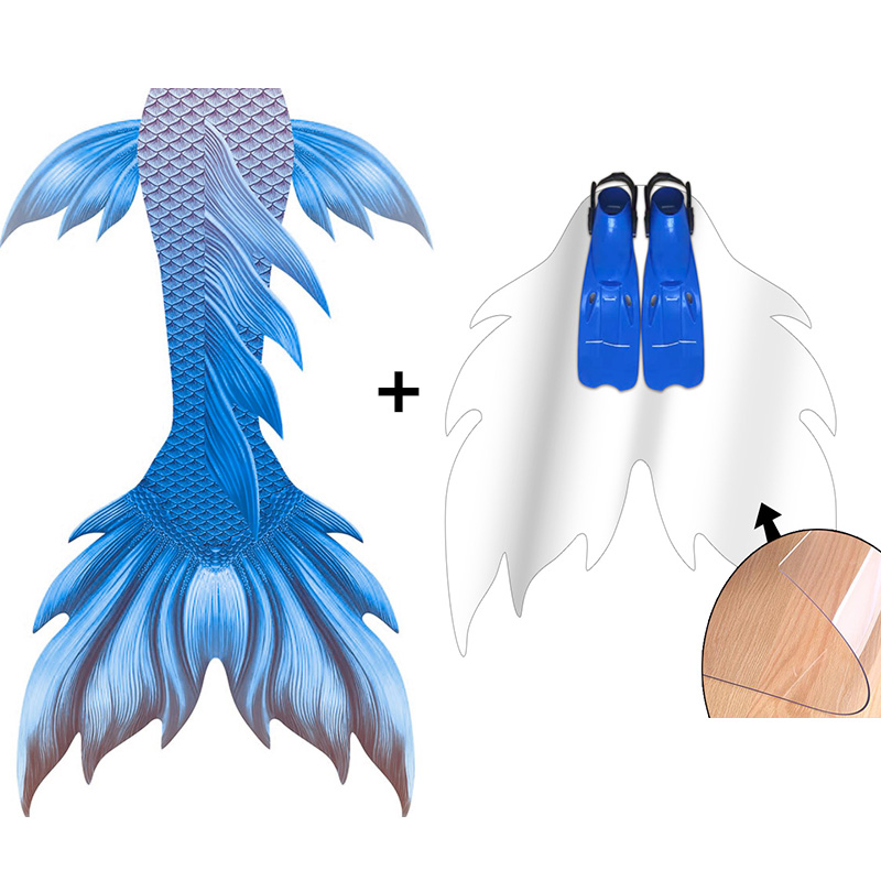 Swim Fins - 新しいデザインブルーカラースキンテールマーメイドカスタマイズされたサイズのための高品質水泳とダイビングモノフィンフィンフリッパー