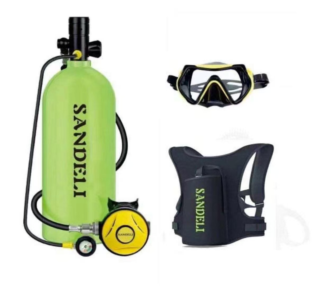 Diving Mask - メーカー製4リットルスキューバタンクレギュレーターとフルフェイスマスク、40～50分間使用可能なダイビング機器