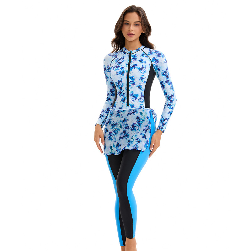 Rash Guard - 新しい女性用長袖控えめツーピースラッシュガード、全身を覆う日焼け止めタイトビーチ水着