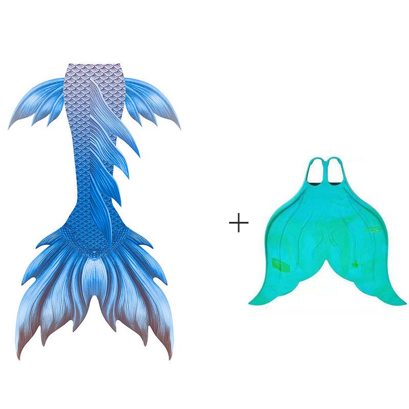 新しいデザインブルーカラースキンテールマーメイドカスタマイズ - Swim Fins のレビューと価格