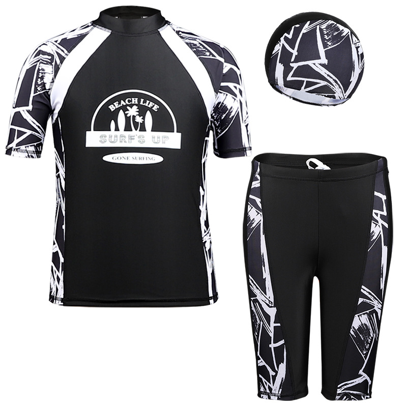 子供用水着 3ピース 男の子用ラッシュガード 速乾性 ソフト - Rash Guard のレビューと価格