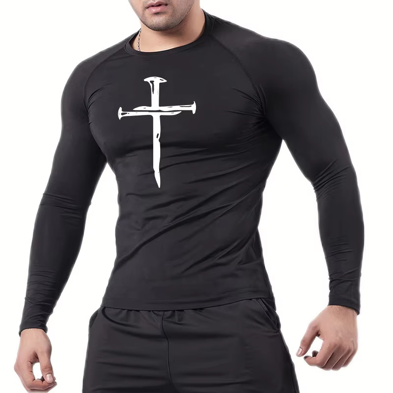クリスチャンワークアウトコンプレッションシャツ グラフィック - Rash Guard のレビューと価格