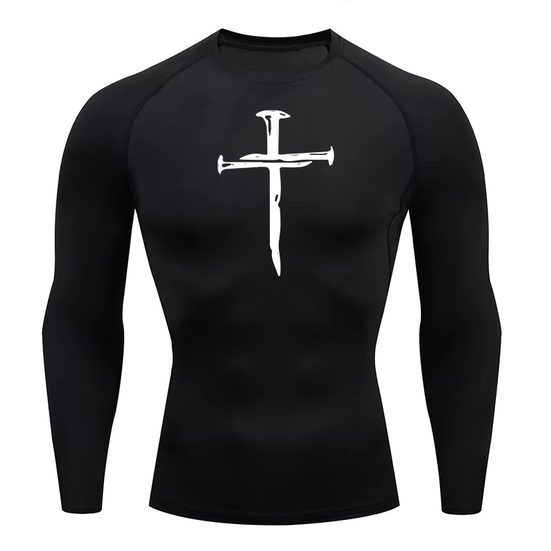 クリスチャンワークアウトコンプレッションシャツ グラフィック - Rash Guard のレビューと価格