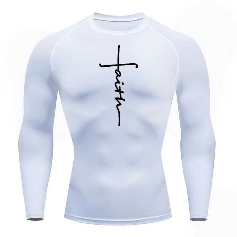 クリスチャンワークアウトコンプレッションシャツ グラフィック - Rash Guard のレビューと価格