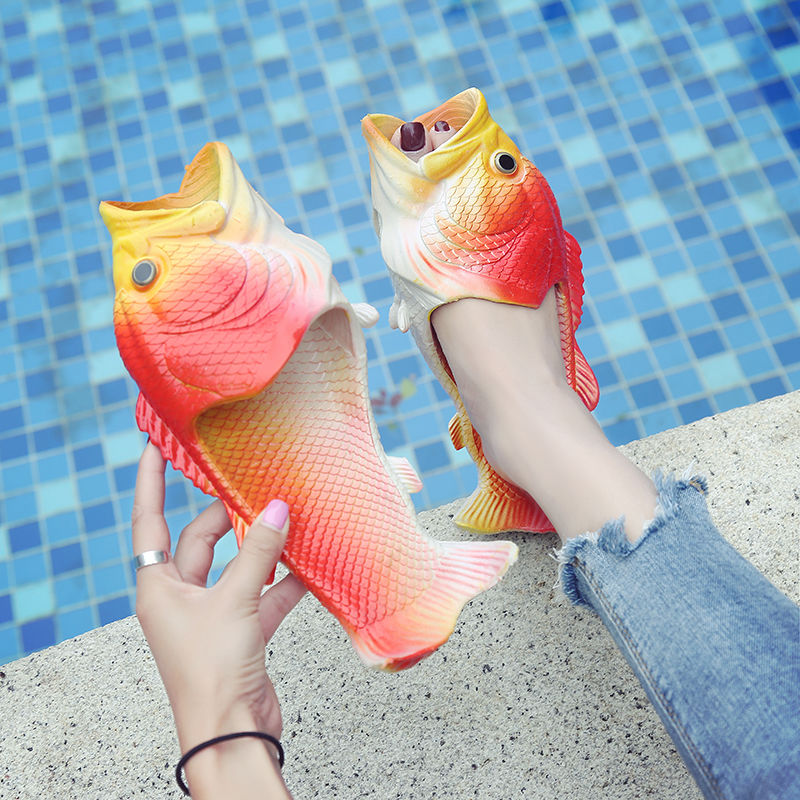 デザイナーピープトゥフィッシュスリッパ滑り止め室内バススリッ - Flippers Swimming のレビューと価格