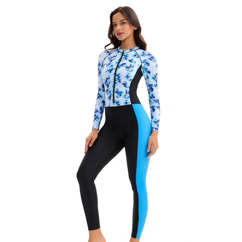 新しい女性用長袖控えめツーピースラッシュガード、全身を覆う日 - Rash Guard のレビューと価格