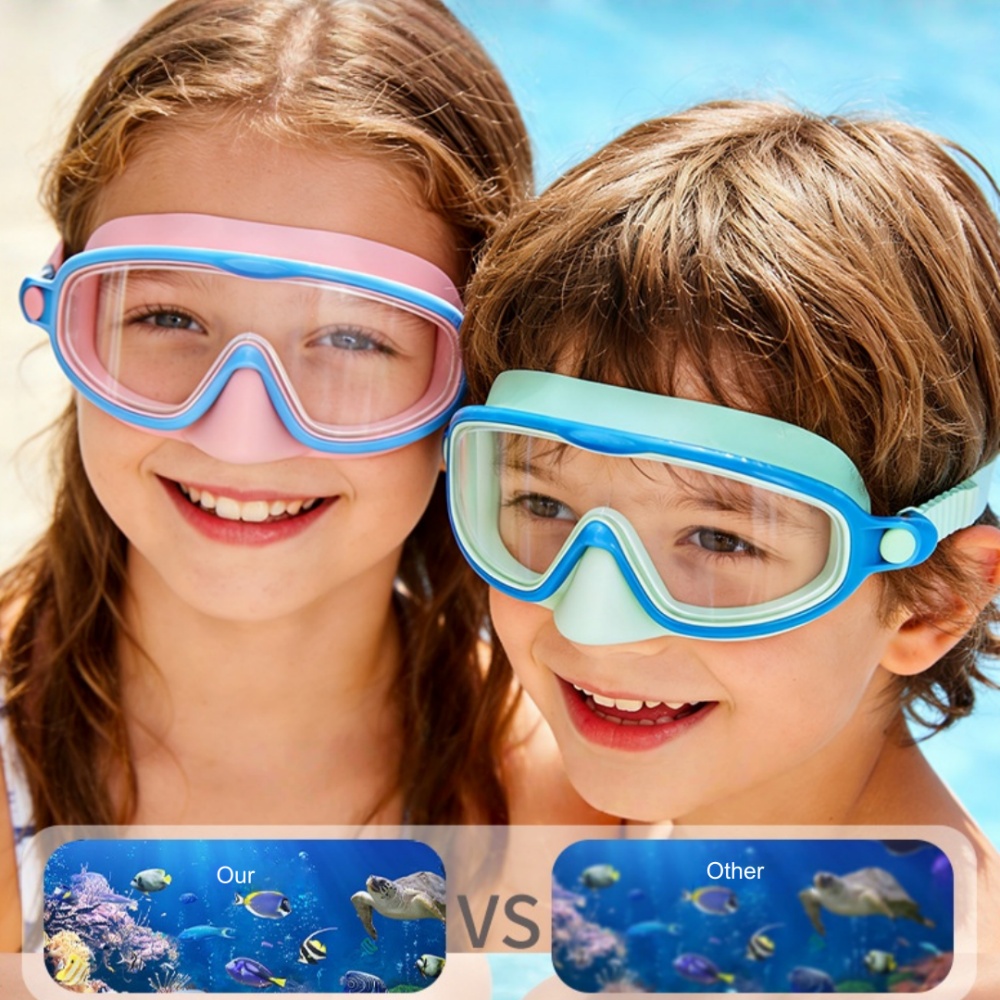 子供用スイミングゴーグル ノーズカバー付き 広視野ダイビング - Diving Mask のレビューと価格