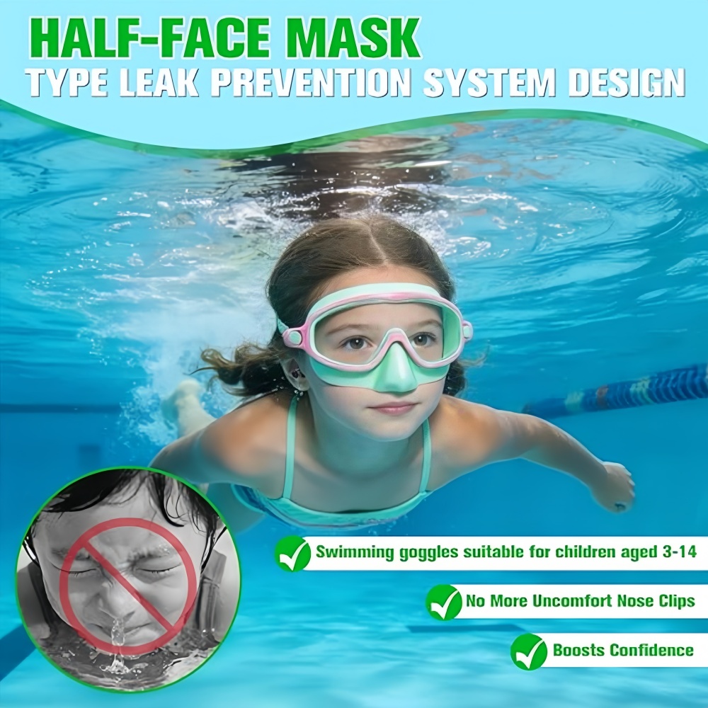 子供用スイミングゴーグル ノーズカバー付き 広視野ダイビング - Diving Mask のレビューと価格