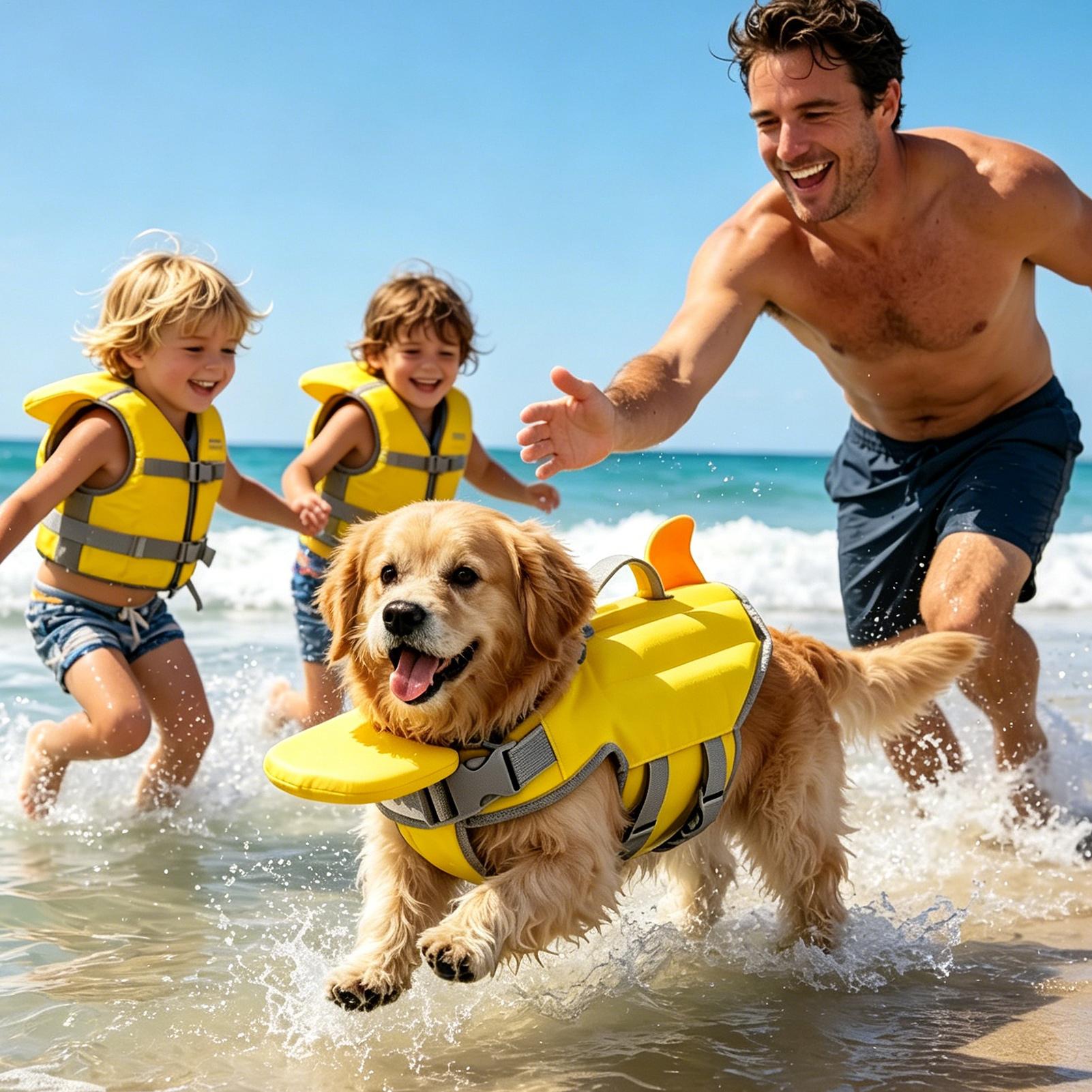 犬用救命胴衣 ポータブル 夏用 強力浮力 犬用水着 速乾性  - Life Jacket のレビューと価格